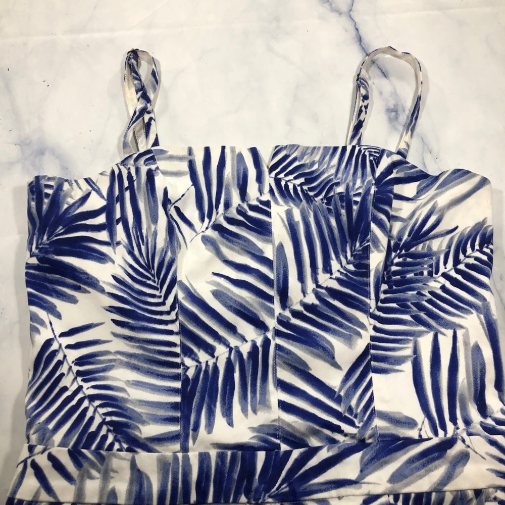 Sam Edelman Printed Strappy Romper Cobalt Palm - Picture 7 of 8